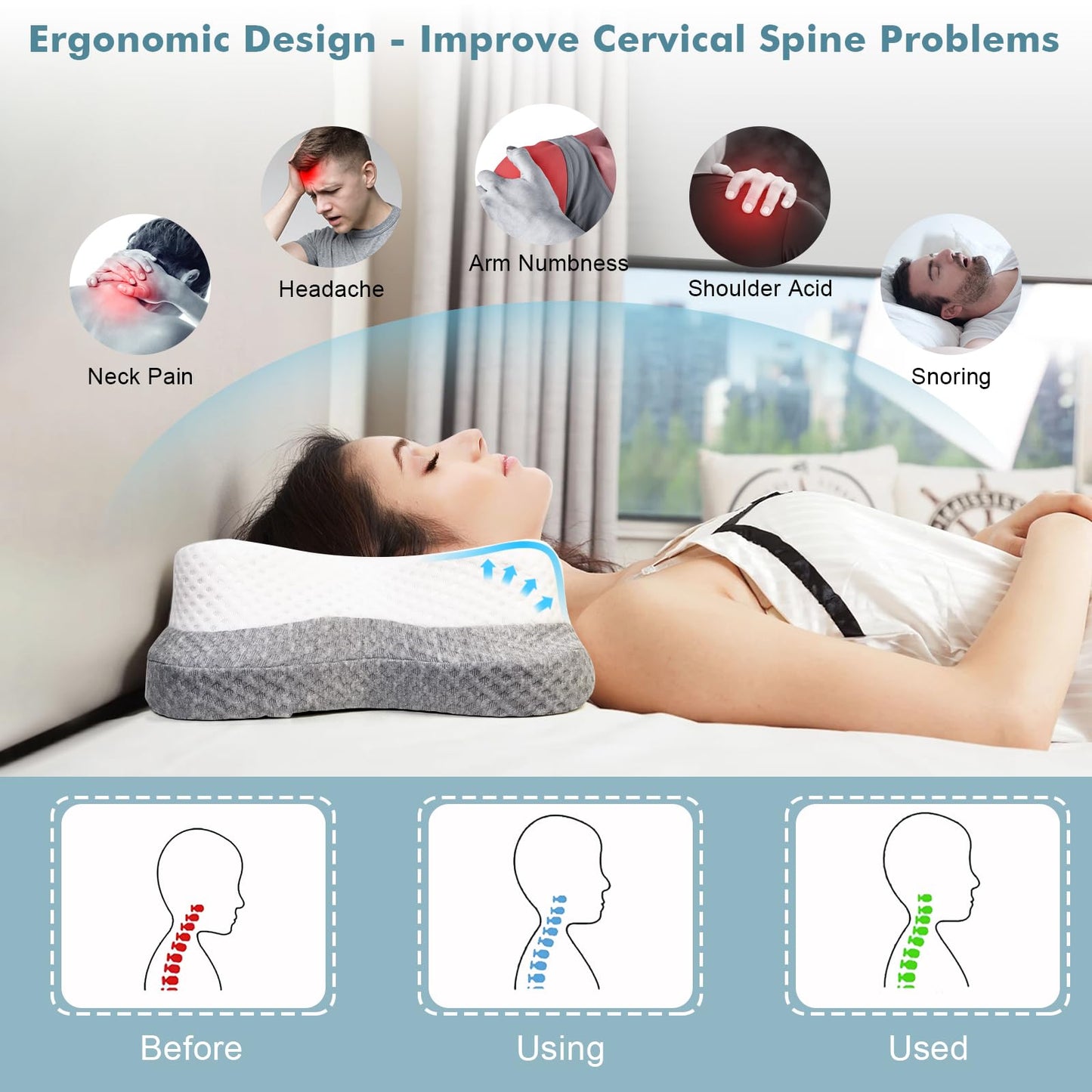 Side Sleeper Pillows for Adults, Neck Pillow