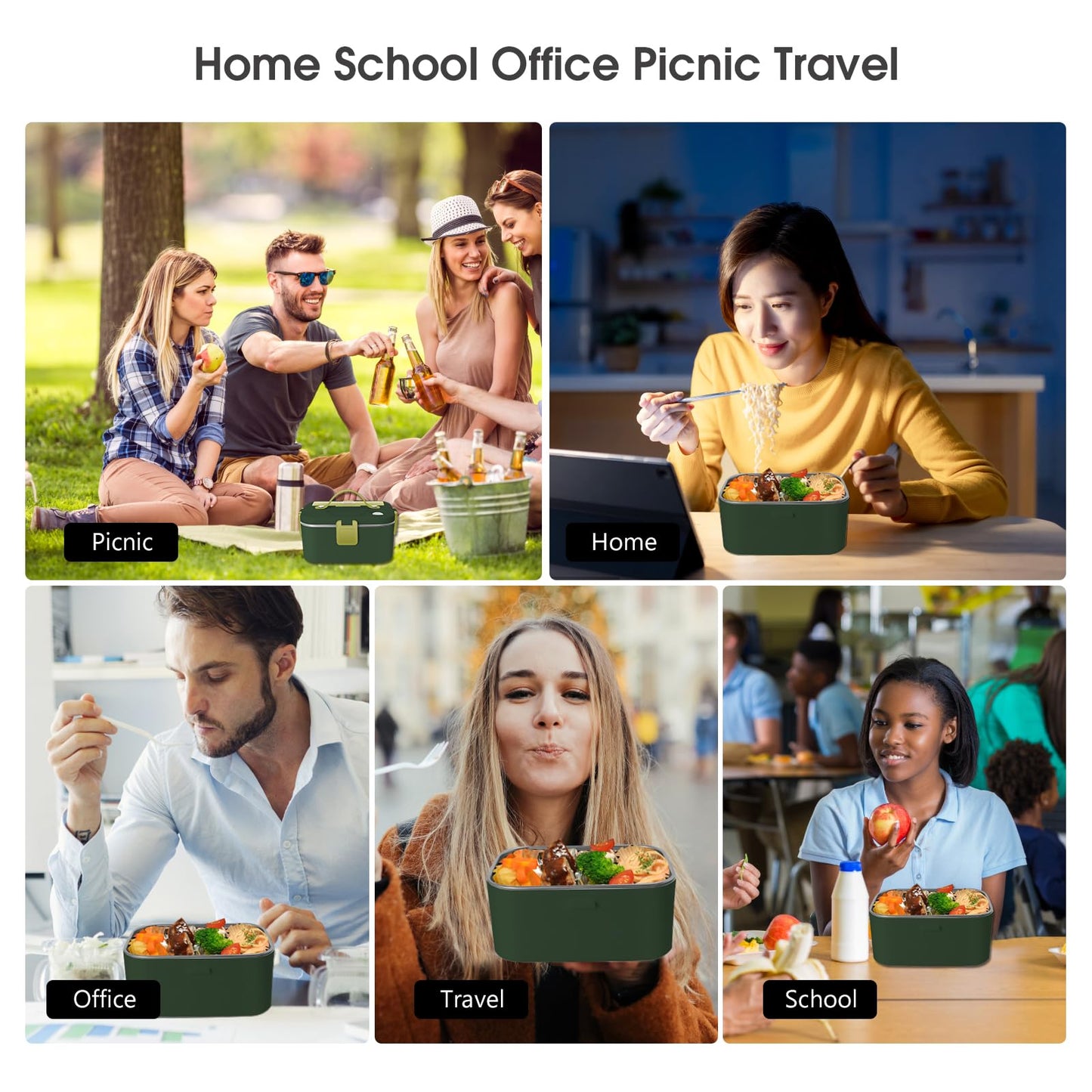 Electric Lunch Box 80W Food Heater 110V/12V~24V