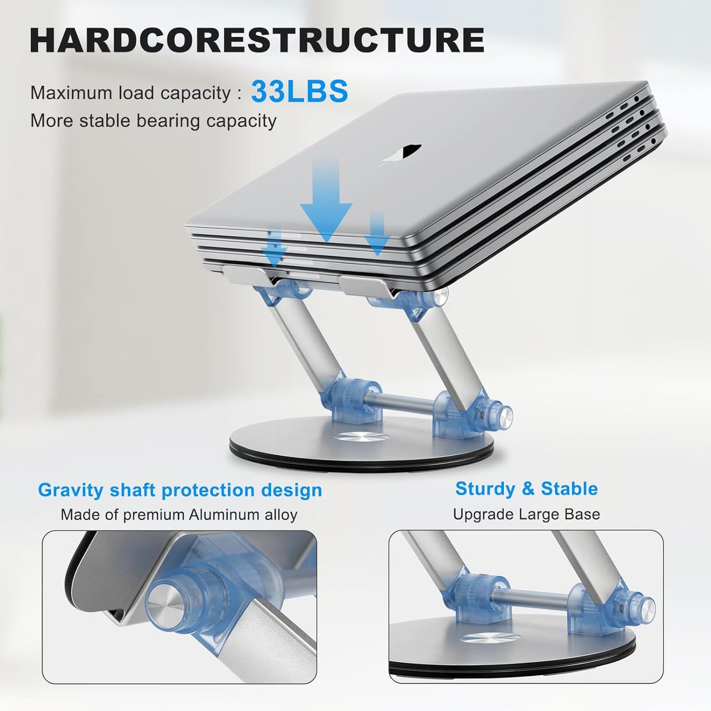 Fccabin Adjustable Laptop Stand for Desk, with 360° Rotating Base